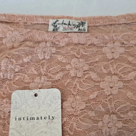 Free People Intimately Keep It Simple Lace Ruched Top Y2k Coral Blush XL NWT - Picture 3 of 12